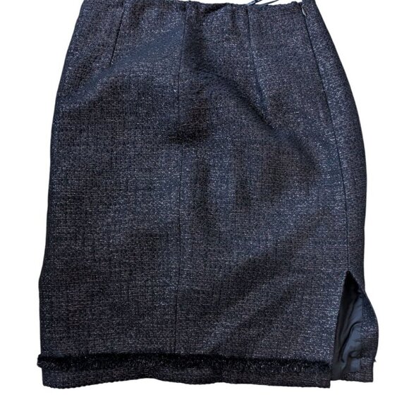 Vintage Wool Slit Skirt Metallic Shimmer Noviello Bloom Made in USA Women Size 8 - Picture 2 of 8